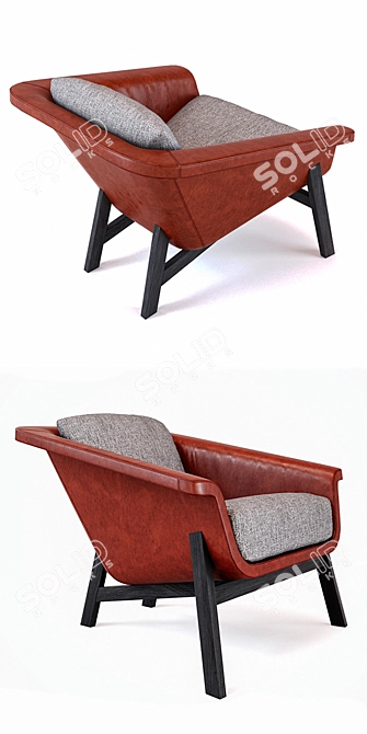 Title: Sienna | Stylish Wooden Armchair 3D model image 2