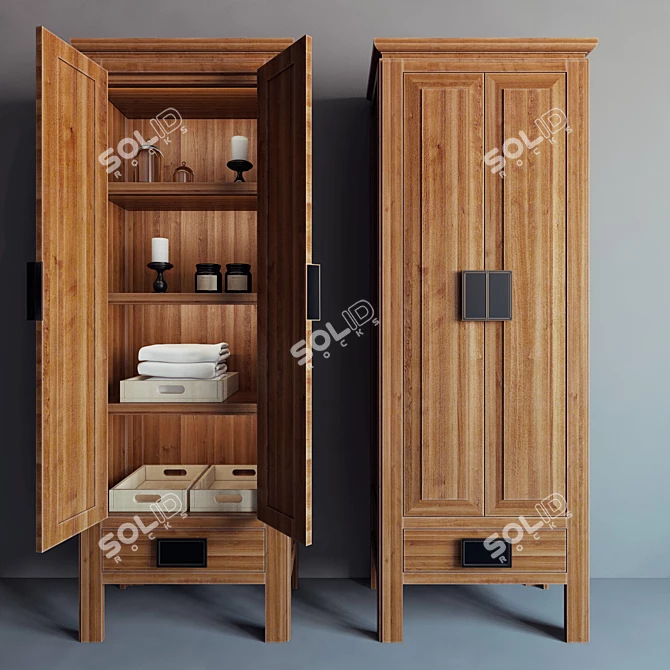 Customized Wardrobe 10 - Stylish & Spacious 3D model image 2