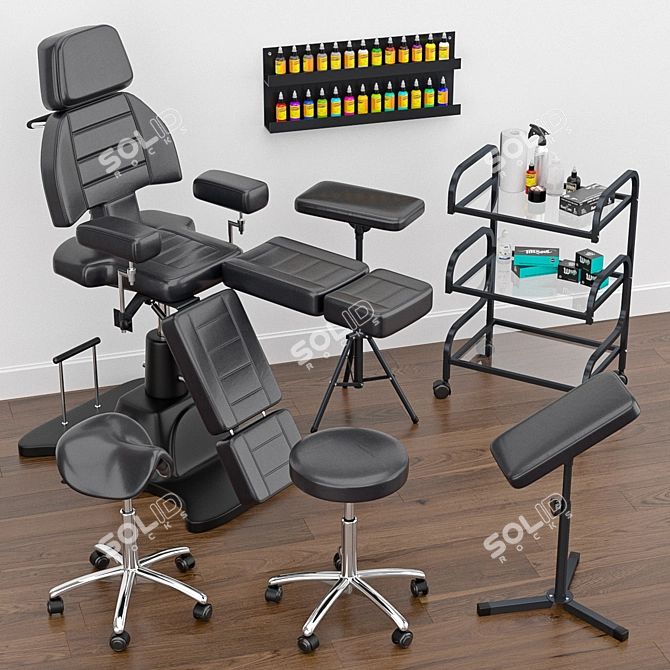 Tattoo Studio Furniture Set 3D model image 1