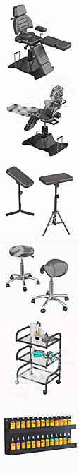 Tattoo Studio Furniture Set 3D model image 2