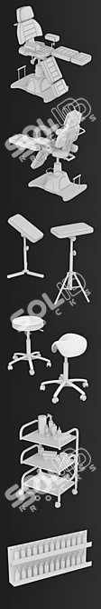 Tattoo Studio Furniture Set 3D model image 3