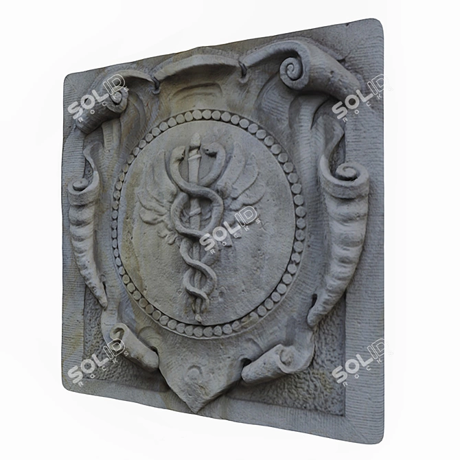 Ancient Bas-Relief Sculpture 3D model image 2