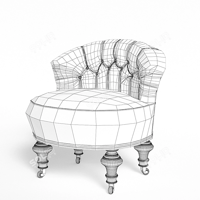 Elegant French Boudoir Chairs 3D model image 3