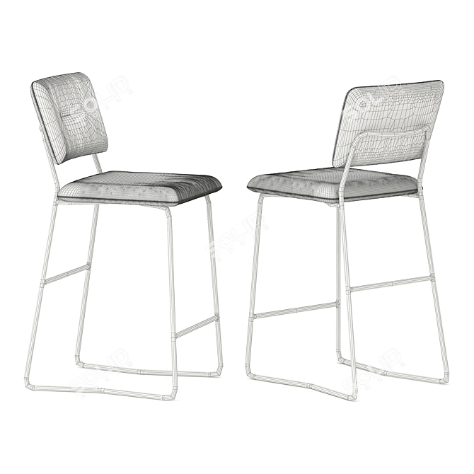 Modern Bar Stool 3D model image 2