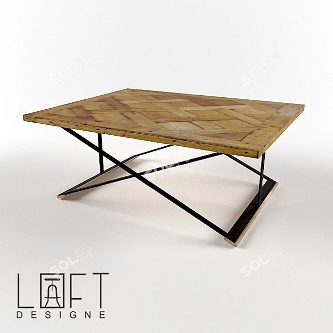 Modern Loft Style Coffee Table 3D model image 1