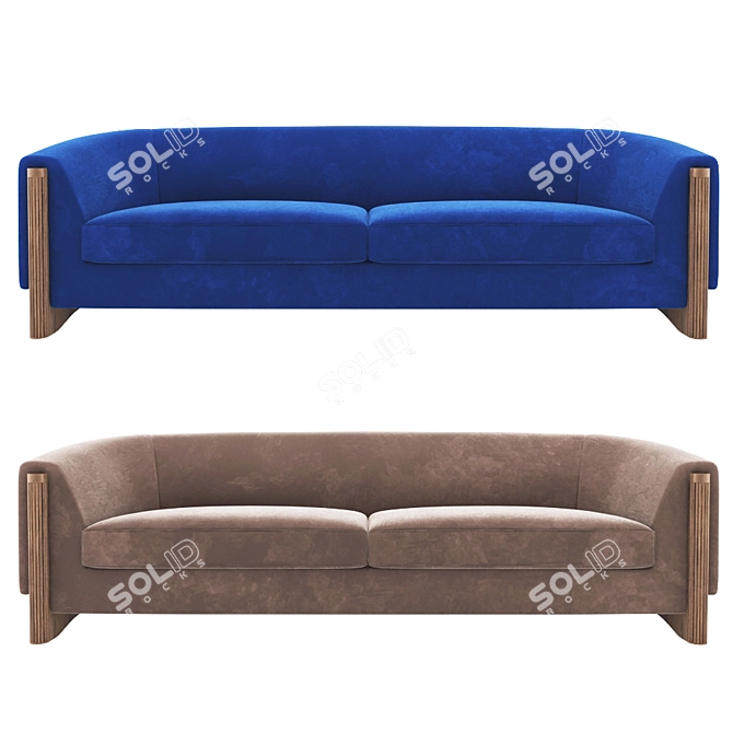 Bespoke Armrest Sofa 3D model image 1