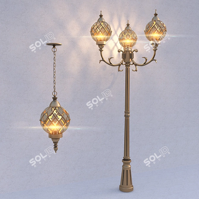Sirius Double: Classic Elegance for Outdoor Lighting 3D model image 1
