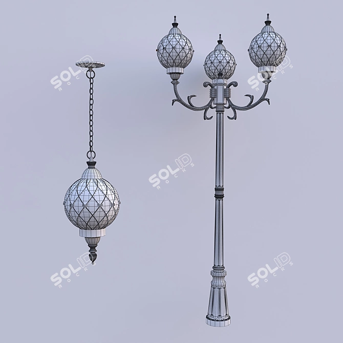 Sirius Double: Classic Elegance for Outdoor Lighting 3D model image 3