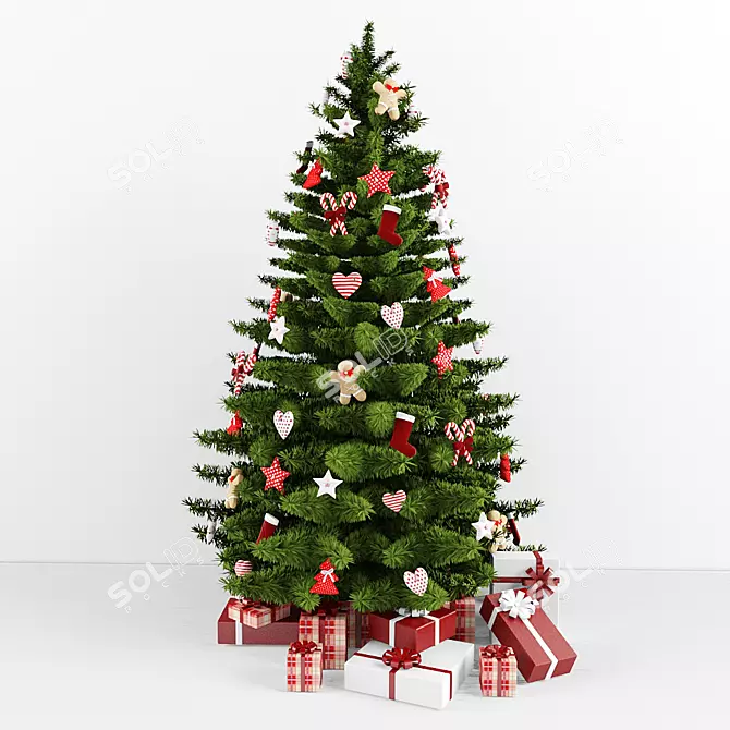 Festive Fir Tree 3D model image 1