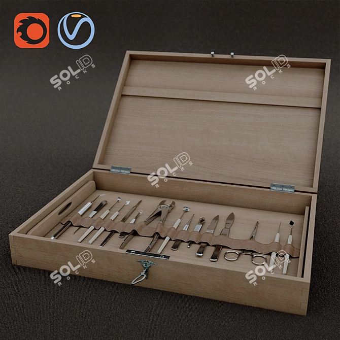 Premium Surgical Set: 15-Piece Professional Tools Kit 3D model image 1