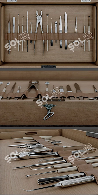 Premium Surgical Set: 15-Piece Professional Tools Kit 3D model image 2