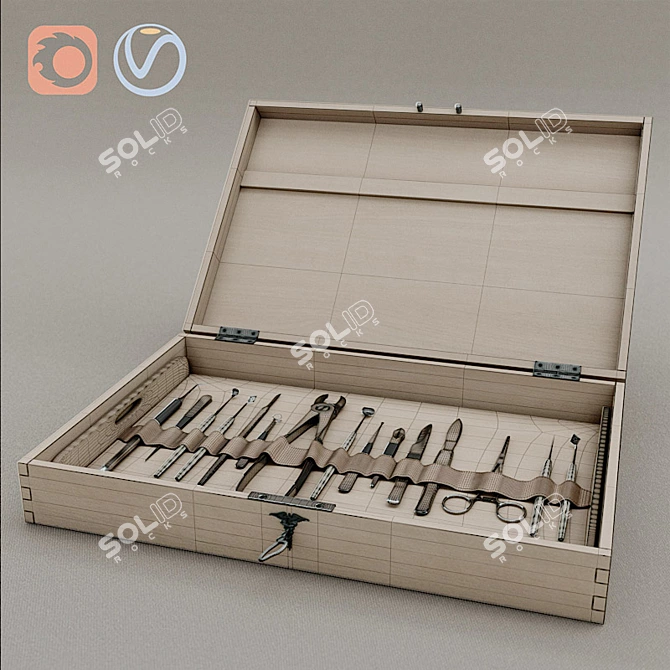 Premium Surgical Set: 15-Piece Professional Tools Kit 3D model image 3