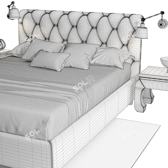 Bolzan Bed with Sienna Design 3D model image 3