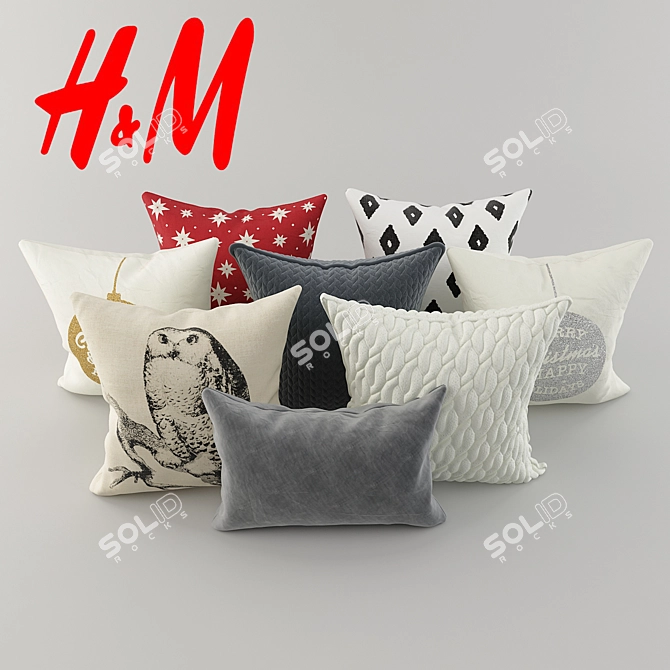 H&M Home New Year's Set: Decorative Pillows (Part 2) 3D model image 1