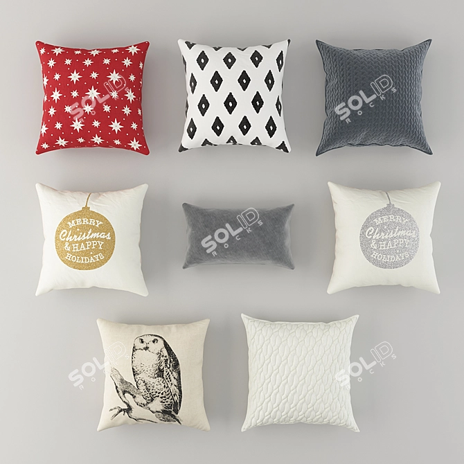 H&M Home New Year's Set: Decorative Pillows (Part 2) 3D model image 2