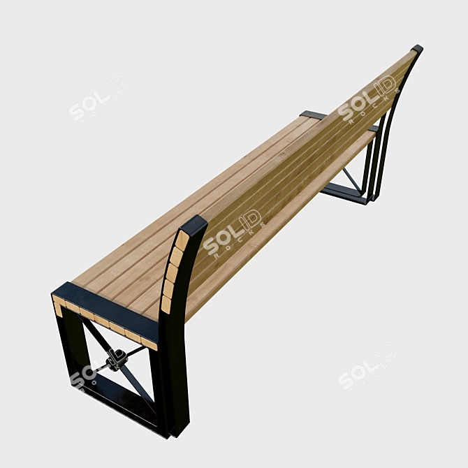 Title: Sleek Steel Bench - "Sofia 3D model image 2