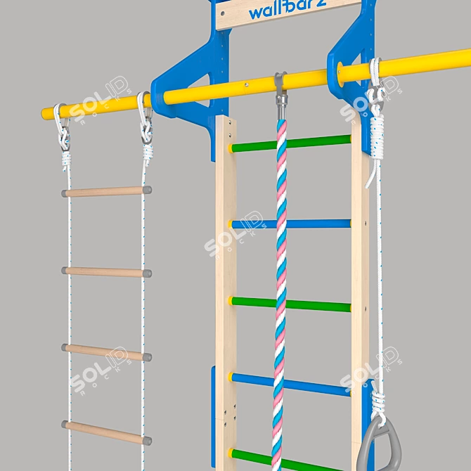 Versatile Swedish Wall for Children: WALLBARZ Woodsy 3D model image 2