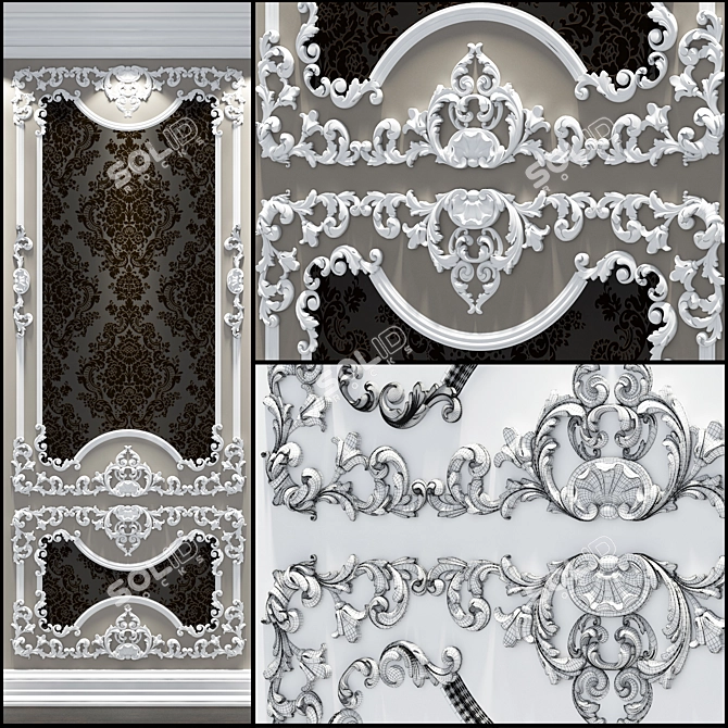 Baroque Decor: Classic Moldings 3D model image 1