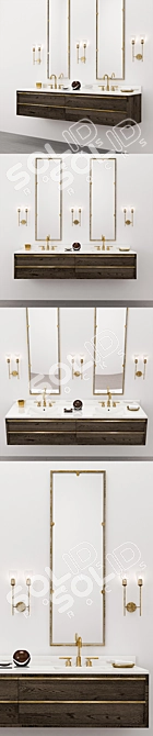 Spacious Bezier Floating Vanity 3D model image 2