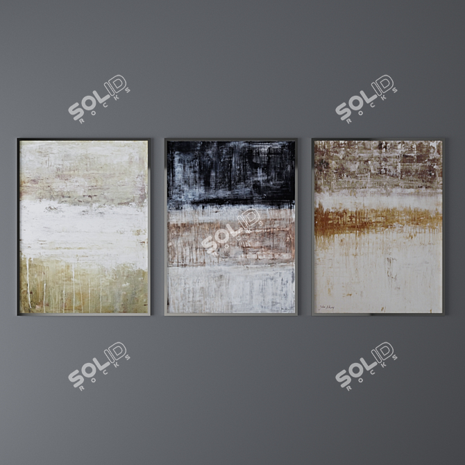 Abstract Art Set: 48"x60", 30"x40", 48"x54 3D model image 2