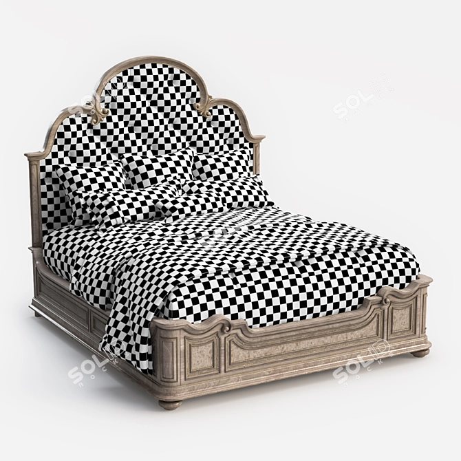 Grand Palais King Panel Bed 3D model image 2