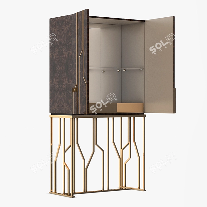 Modern Millimeter Bar Table 3D model image 1