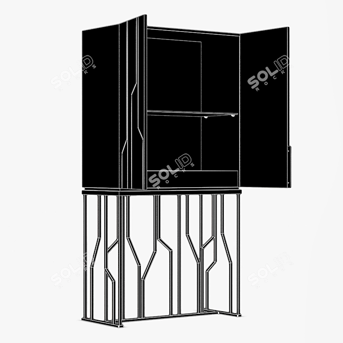 Modern Millimeter Bar Table 3D model image 2