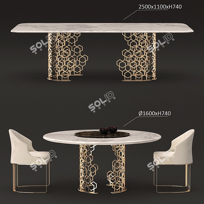 Elegant Manfred Table: Stunning Design & Superior Quality 3D model image 1
