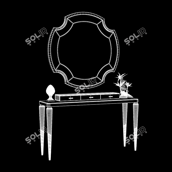 Elegante Odette Console with Graydon Mirror 3D model image 3