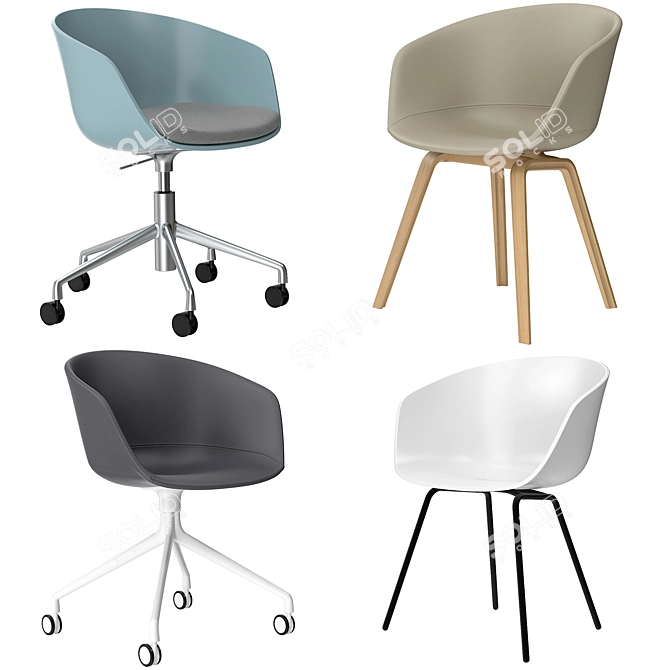 Hay About A Chair ACC: Stylish and Versatile Seating 3D model image 1