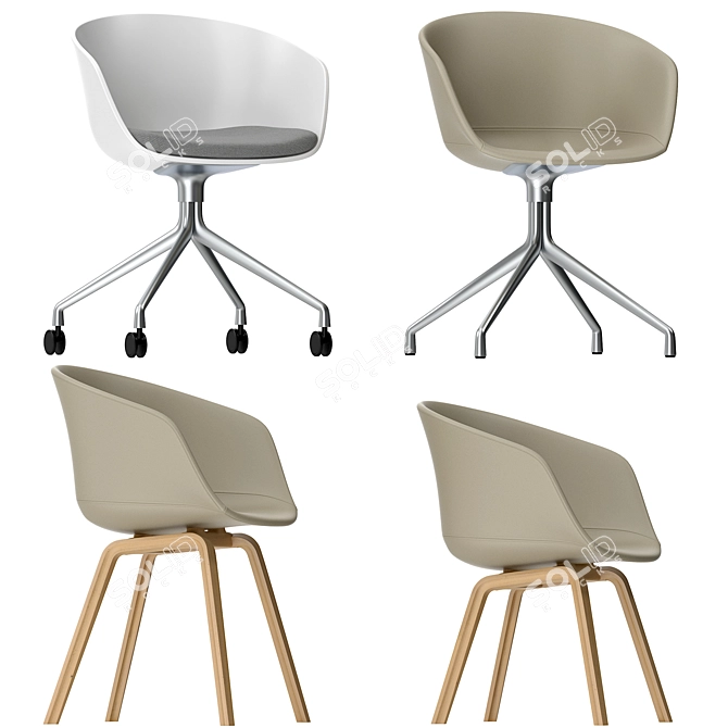 Hay About A Chair ACC: Stylish and Versatile Seating 3D model image 2