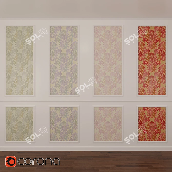 Ainsley Wallpaper: Elegant Seabrook Collection 3D model image 1