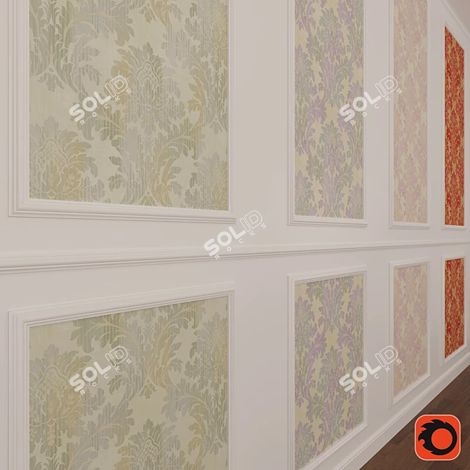 Ainsley Wallpaper: Elegant Seabrook Collection 3D model image 2