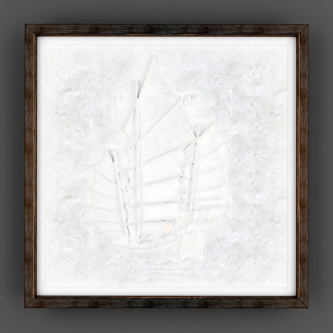 Elegant 104cm Square Painting 3D model image 1