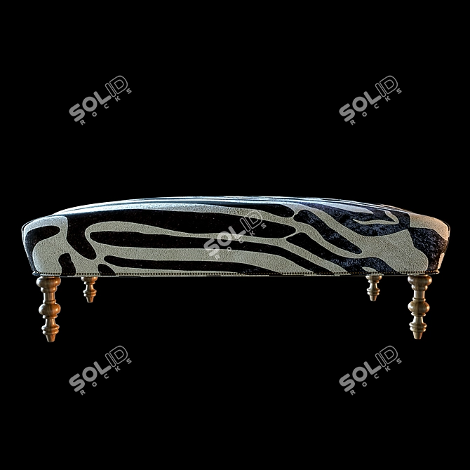 Traditional Tilda Bench Ottoman 3D model image 2