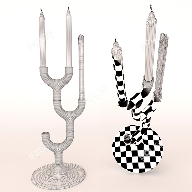 Elegant Mini Candle Holders 3D model image 3