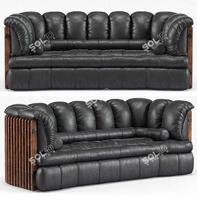 Isle D'Palm 3-Seater Sofa: Modern Comfort at its Finest 3D model image 1
