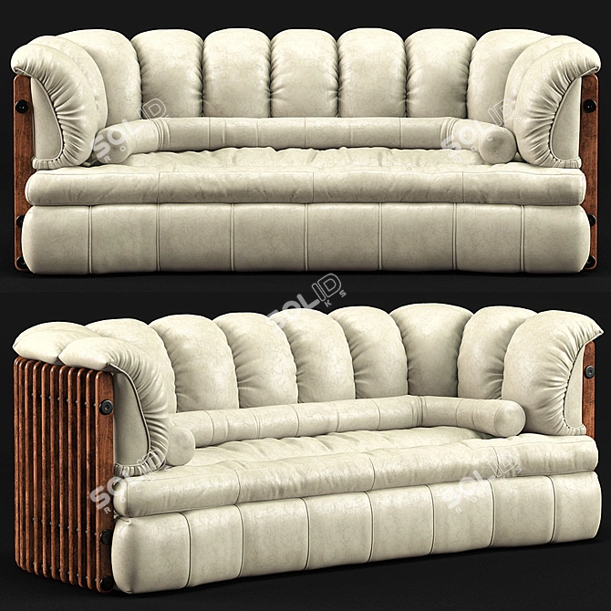 Isle D'Palm 3-Seater Sofa: Modern Comfort at its Finest 3D model image 2