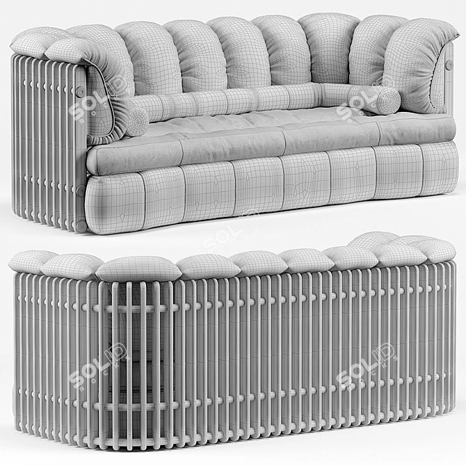 Isle D'Palm 3-Seater Sofa: Modern Comfort at its Finest 3D model image 3