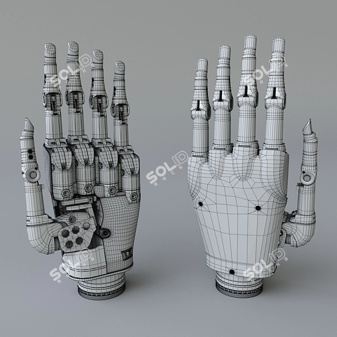 Advanced Myoelectric Hand Prosthesis 3D model image 3