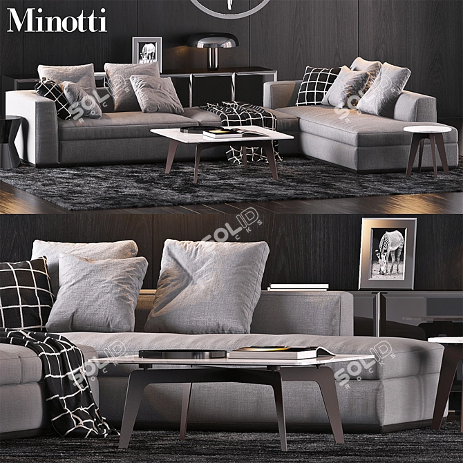 Elegant Minotti Set - Complete and Stylish 3D model image 1