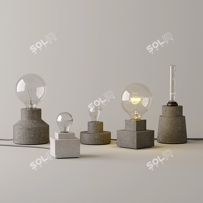 Concrete Glow Table Lamps 3D model image 1