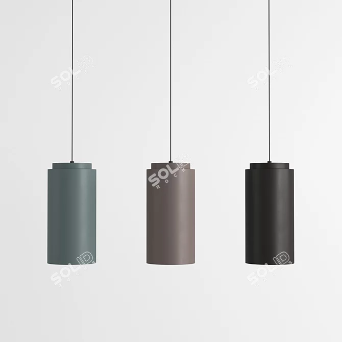 Sleek CFL Pendant Light 3D model image 1