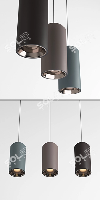 Sleek CFL Pendant Light 3D model image 2