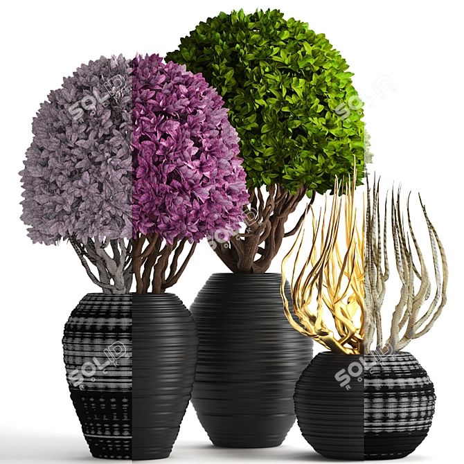 Botanical Greens Collection: Exquisite Potted Plants 3D model image 3