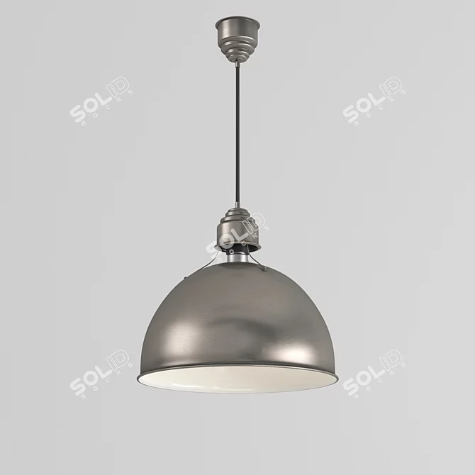 Title: Vintage Nickel Pendant Lamp 3D model image 1
