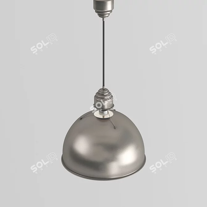 Title: Vintage Nickel Pendant Lamp 3D model image 2