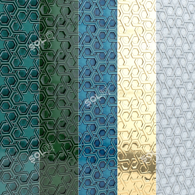 Armada Relief Porcelain Tiles: 11 Colors Available 3D model image 3