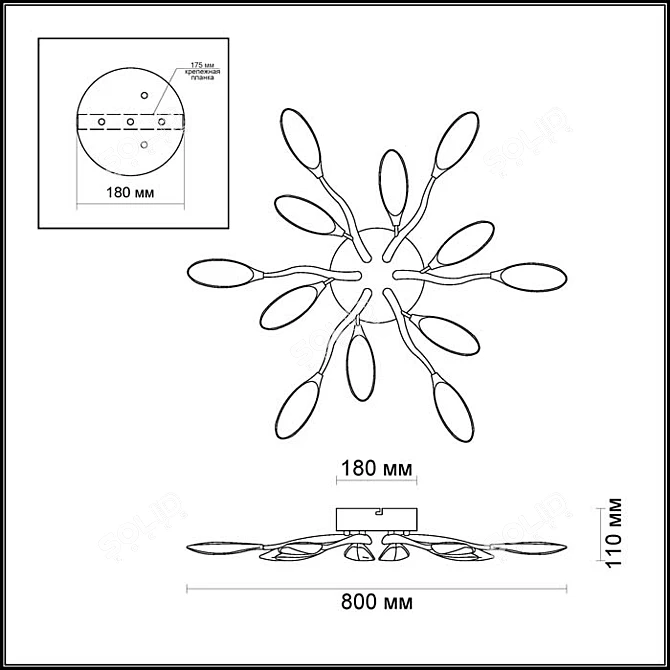 Modern Chrome Chandelier ODEON LIGHT Scoppa 3D model image 2