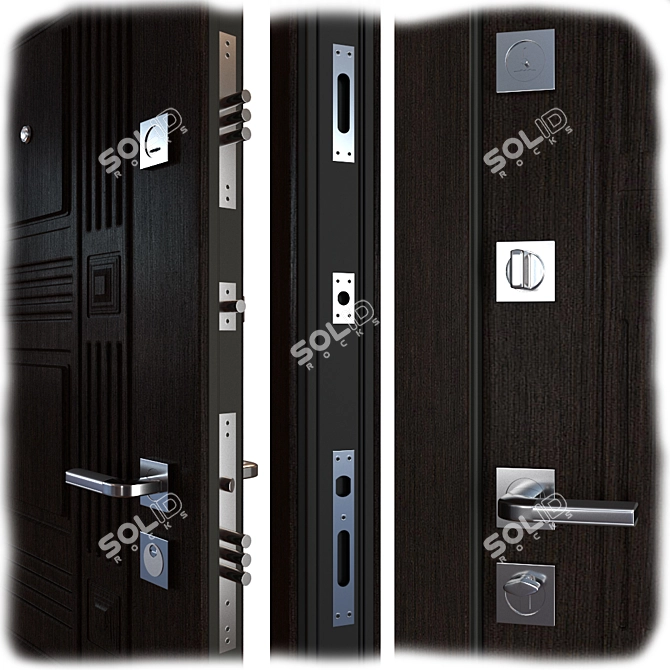 Modern Metal Entrance Door - Very Dveri Kvadro 3D model image 2